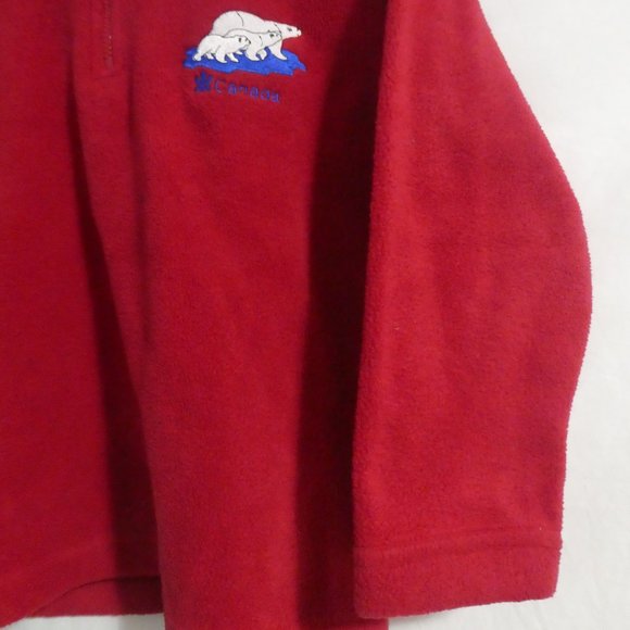 CITYSCAPE KIDS | size 8 | Red 1/4 Zip Fleece Embroidered Shirt | Made In Canada - Picture 4 of 12